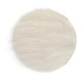 Perna Rotundă Scaun, Imitatie Blană, 34cm, Culoare Ecru, Oem