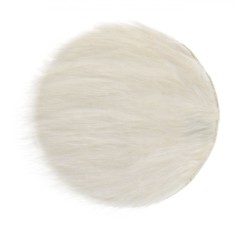 Perna Rotundă Scaun, Imitatie Blană, 34cm, Culoare Ecru