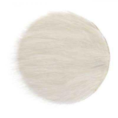 Perna Rotundă Scaun, Imitatie Blană, 34cm, Culoare Ecru foto
