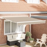 vidaXL Marchiză retractabilă automată Bej 350x250 cm