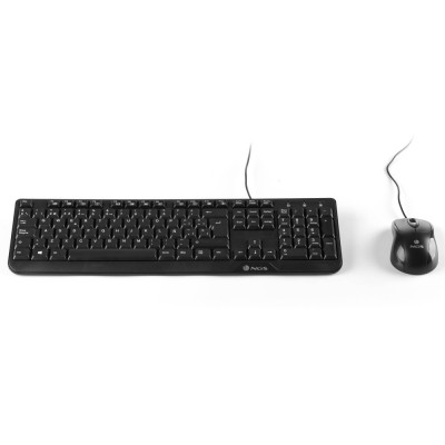 Kit tastatura si mouse USB cu cablu adaptor OTG negru NGS foto