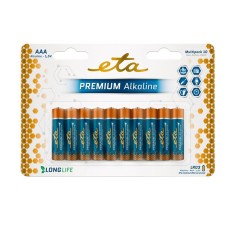 Set 10 baterii alcaline ETA PREMIUM, AAA, 1.5 V, LR03
