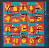 Olanda 2003 - Timbre de Crăciun, 2 Colițe autoadeziv, Cota CTO 10 EURO, Stampilat