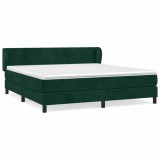 Cumpara ieftin Pat box spring cu saltea, verde inchis, 160x200 cm, catifea