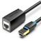 Cablu prelungitor SFTP Vention, RJ-45 (M) la RJ-45 (T), 2m, 40 Gbps, ecranat, 26AWG, cupru, negru, &quot;IKHBH&quot; (timbru verde 0.08 lei) - 6922794744950