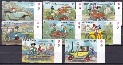 Union 1989 Disney automobile MI 246-253 MNH foto