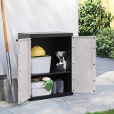 VidaXL Dulap depozitare de exterior, gri și negru, 65x37x85 cm, PP