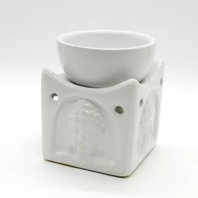 Vas ceramica aromaterapie , Buddha alb 8cm foto