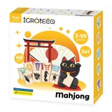Mahjong Copii Lemn Igroteco 49 Piese - Joc Educativ Logica, Memorie, Animale Marine &amp; Salbatice, 22x22 cm