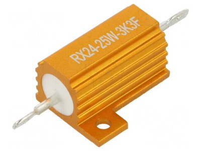 Rezistor bobinat cu radiator 3,3k&amp;Omega; 25W &amp;plusmn;1% 30ppm/&amp;deg;C pentru lipit foto