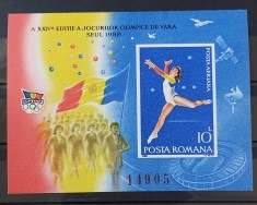 Romania 1988 - Colita Seul MNH foto