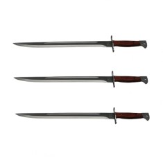 Set trei macete vanatoare, model AK, otel inoxidabil, 61 cm, argintiu