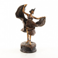 Dansatoare - statueta din bronz pictat pe soclu din marmura WB-21