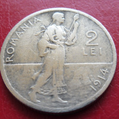 ROMANIA - 2 LEI 1914 Argint (240)