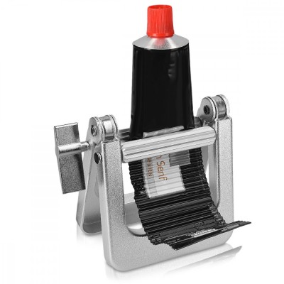 Dispenser pasta de dinti Kwmobile, Gri, Metal, 45488.01 foto