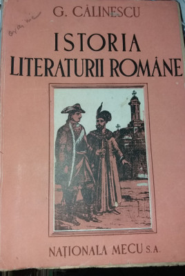 ISTORIA LITERATURII ROMANE -GEORGE CALINESCU COMPENDIU 1945 foto