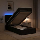 Cumpara ieftin Pat Ottoman cu Saltea si LED Negru 80 x 200 cm Tesatura