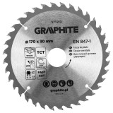 Disc fierastrau circular HM Graphite 170 x 30 mm, 36 dinti, pentru lemn