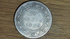 Newfoundland Canada -moneda argint 925- 50 cents 1898 - Victoria - foarte rara ! foto