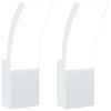 Lampi exterioare de perete cu LED 2 buc. alb, aluminiu turnat