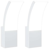 Lampi exterioare de perete cu LED 2 buc. alb, aluminiu turnat