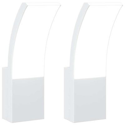 Lampi exterioare de perete cu LED 2 buc. alb, aluminiu turnat foto