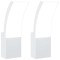 Lampi exterioare de perete cu LED 2 buc. alb, aluminiu turnat