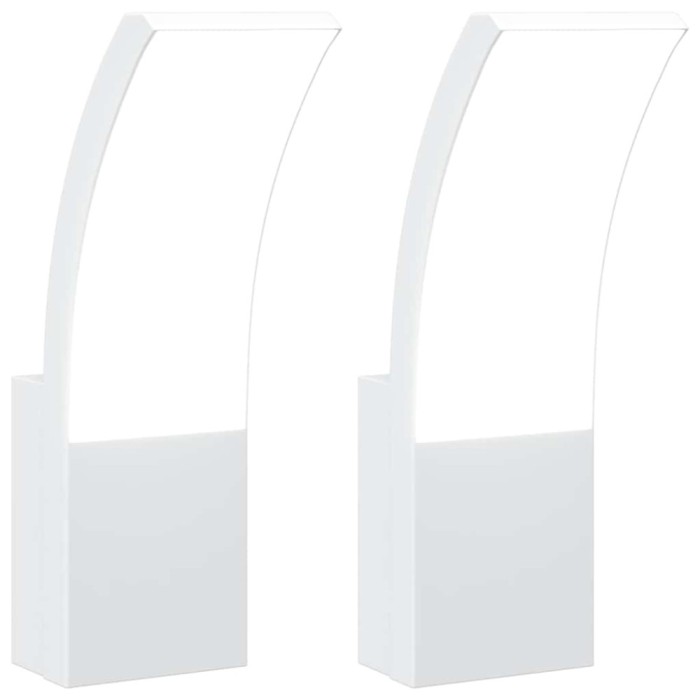 Lampi exterioare de perete cu LED 2 buc. alb, aluminiu turnat