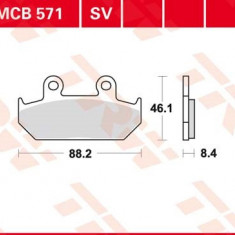 Set placute frana TRW MCB571SV - Honda VT 600 Shadow - NX 650 Dominator - XRV 750 Africa Twin - CBR 1000 R - GL 1500 Goldwing