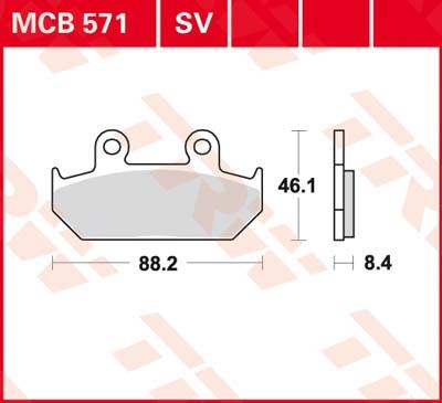 Set placute frana TRW MCB571SV - Honda VT 600 Shadow - NX 650 Dominator - XRV 750 Africa Twin - CBR 1000 R - GL 1500 Goldwing foto