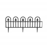 Cumpara ieftin Gard de gradina decorativ, plastic, negru, set 4 buc, 78x34&nbsp;cm, Strend Pro