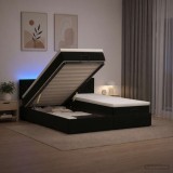 Cumpara ieftin Pat Ottoman cu Saltea si LED Negru 180 x 200 cm Catifea