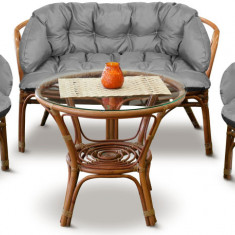 Grădină set 2x122x40cm + 190x40cm pentru scaun canapea leagăn rattan mobilier impermeabil gri