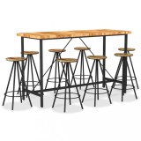Set de bar, 9 piese, lemn masiv de acacia și lemn reciclat