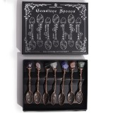 Set de lingurite cu cristale brute - bronz