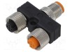Adaptor &icirc;n T LUTRONIC M12 tată la 2 x M12 mamă, 5 pini, IP67, Polarizare A