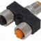 Adaptor &icirc;n T LUTRONIC M12 tată la 2 x M12 mamă, 5 pini, IP67, Polarizare A