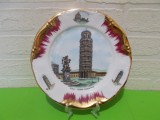 PISA - TORRE PENDENTE , portelan fin KRONESTER BAVARIA West Germany , decorat cu AUR COLOIDAL