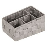Cos de depozitare rattan cu cadru metalic, 4 compartimente, taupe, 20x14x10/8 cm, CMCLASS