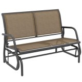 Outsunny Banca Tip Leagan 2 Locuri din Metal, Negru, 123x70x87 cm | Aosom Romania