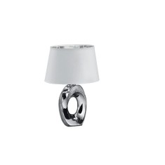 Veioza/Lampa de masa TABA, alb/argintiu , dulie E14 -TRIO