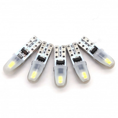 Bec T5 2LED-3014 12V Canbus Nonpolar 40 Lumen Culoare Rosu JSUN33 170221-11 foto