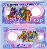 !!! FANTASY NOTE = INDOCHINA - 20 DOLARI 2021 - UNC / POLIMER / 166 x 85 mm