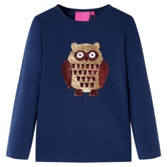 Tricou pentru copii cu m&acirc;neci lungi, bleumarin 92