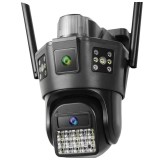 Cumpara ieftin Camera de supraveghere dubla 5K cu cartela SIM 4G si senzor de miscare