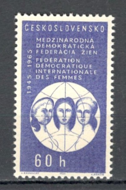 Cehoslovacia.1965 20 ani organizatia internationala a femeilor XC.383