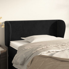 vidaXL Tăblie de pat cu aripioare negru 93x23x78/88 cm catifea