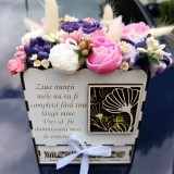 Blush Romance Luxury Box , Cadou Exclusiv Handmade cu Lumanari Florale