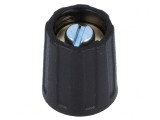 Buton rotativ negru ABS 4mm &Oslash;13,5x15,5mm