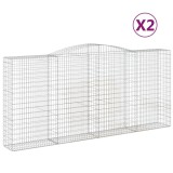 Cumpara ieftin Cosuri gabion arcuite 2 buc, 400x50x180/200 cm, fier galvanizat